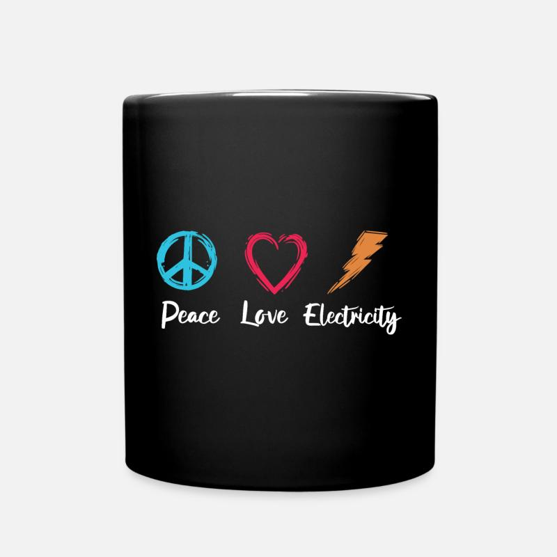 Paix Amour Électricité - Mug uni - noir