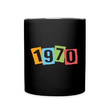 Né en 1970 – Anniversaire avec de grands numéros colorés - Mug uni - noir - Devant