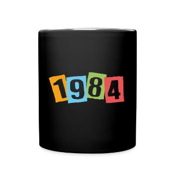 Né en 1984 – Anniversaire avec de grands numéros colorés - Mug uni - noir - Devant