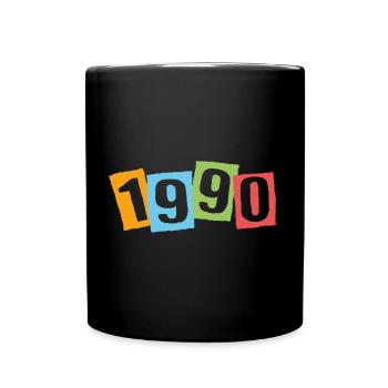 Né en 1990 – Anniversaire avec de grands numéros colorés - Mug uni - noir - Devant