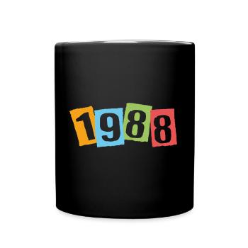 Né en 1988 – Anniversaire avec de grands numéros colorés - Mug uni - noir - Devant