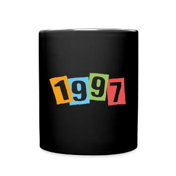 Born in 1997 – Birthday with big colorful numbers - Full Colour Mug - black - Front