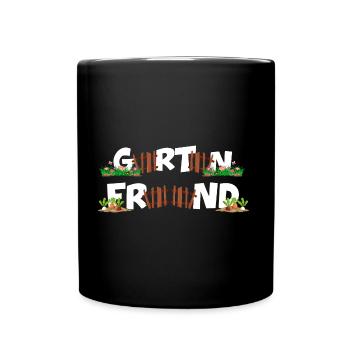 gartenfreund schrebergarten erntezeit gartenarbeit - Tasse einfarbig - Schwarz - Vorne