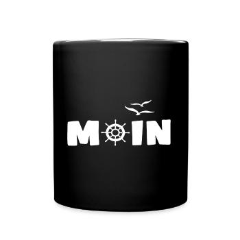 ostsee Küste nordsee Kapitän moin moin küstenkind - Tasse einfarbig - Schwarz - Vorne