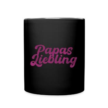 Papas Liebling bester Vater Geschenk - Tasse einfarbig - Schwarz - Vorne