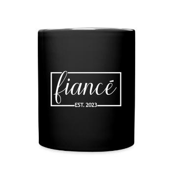 Verlobter Est. 2023 Verlobungsgeschenk Hochzeit des Bräutigams - Tasse einfarbig - Schwarz - Vorne