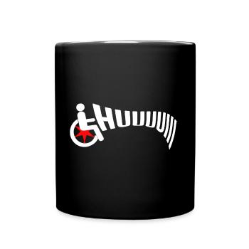 rollstuhlfahrer rollstuhl handicap wheelchair huii - Tasse einfarbig - Schwarz - Vorne