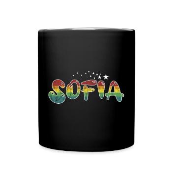 First name Sofia Maiden name Gift - Full Colour Mug - black - Front