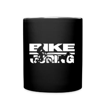 bikejöring zughundesport fahrrad und hund - Tasse einfarbig - Schwarz - Vorne