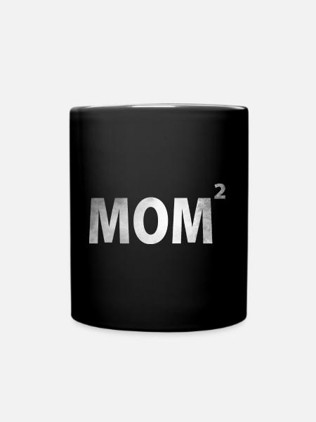 Mum hoch 2 - Mutter von 2 Kindern - Tasse einfarbig - Schwarz