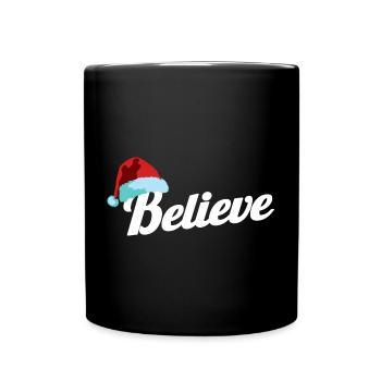 Chapeau de Père Noël Croyez au cadeau de fête de Noël - Mug uni - noir - Devant