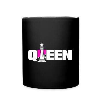 Schach Schachmatt Schachspielerin ist Schach-Queen - Tasse einfarbig - Schwarz - Vorne