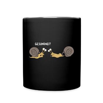 Schnecken Gesundheit - Tasse einfarbig - Schwarz - Vorne