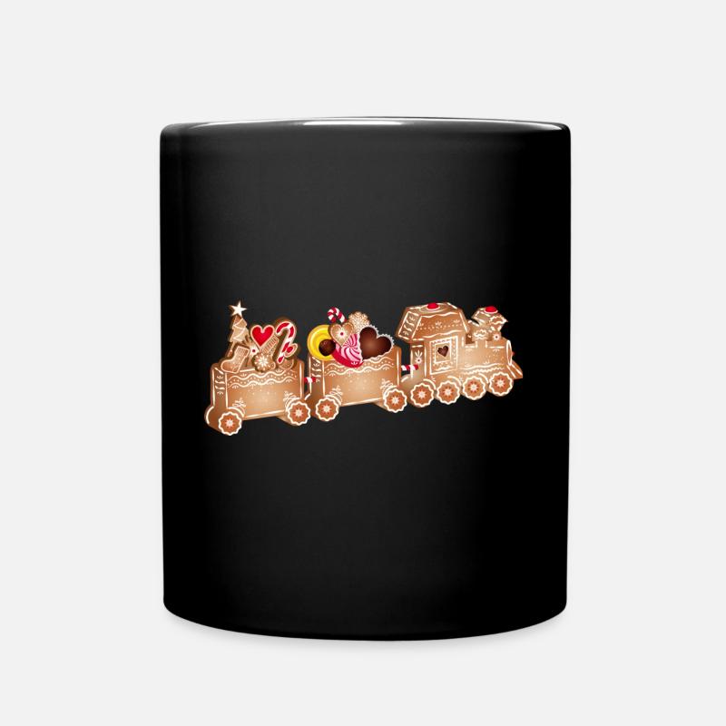 zauberhafte 3D Lebkuchen Eisenbahn für Weihnachten - Tasse einfarbig - Schwarz