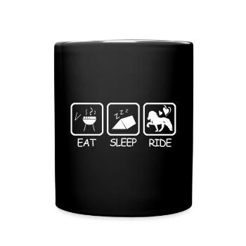 iceland competition shirts grilling meat tent ride - Tasse einfarbig - Schwarz - Vorne