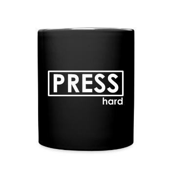 PRESS hard - Tasse einfarbig - Schwarz - Vorne