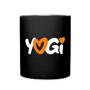 Yoga Yogi Heart Meditation Fan Love Namaste Om - Full Colour Mug - black - Front