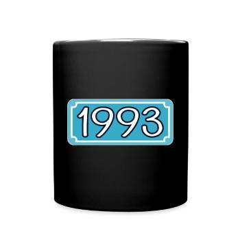 Année 1993 - Année 93 - LETTRAGE - Mug uni - noir - Devant