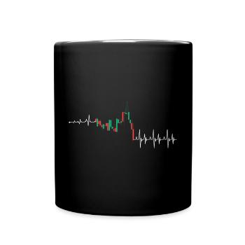 Puls-Neon-Kadenz - Tasse einfarbig - Schwarz - Vorne