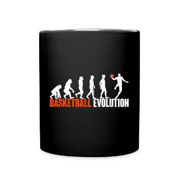Basketball Basketballer Evolution - Tasse einfarbig - Schwarz - Vorne