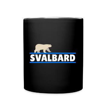 Svalbard Norwegen Berge Eisbären Polarlichter Eis - Tasse einfarbig - Schwarz - Vorne