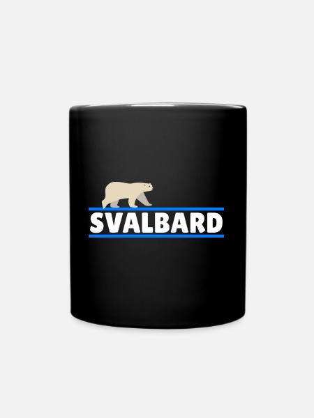 Svalbard Norwegen Berge Eisbären Polarlichter Eis - Tasse einfarbig - Schwarz
