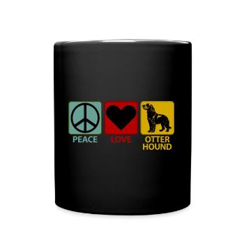 Otterhound Otter Dog Mom Peace Love - Full Colour Mug - black - Front