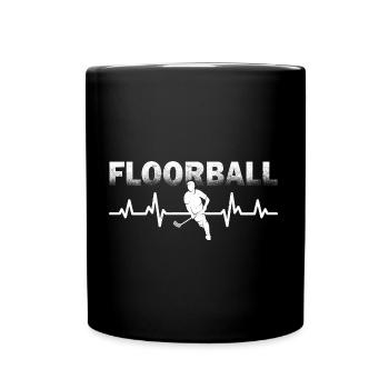 Joueur de floorball Heart Line Floorballer Floorball - Mug uni - noir - Devant
