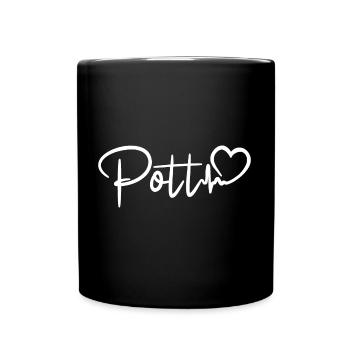 Pott Herzschlag Ruhrpott Liebe - Tasse einfarbig - Schwarz - Vorne