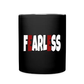Fearless - simple text - Full Colour Mug - black - Front