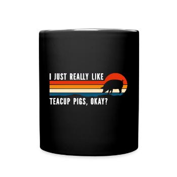Teacup Pig Pig Minipig Piggy - Full Colour Mug - black - Front