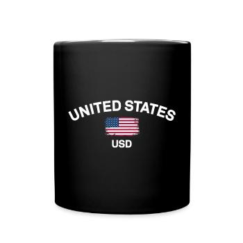 Graphique USD du drapeau américain vieilli - Mug uni - noir - Devant