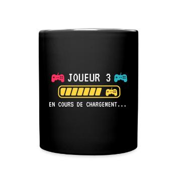 Cadeau Joueur 3 en cours de chargement gamer geek - Mug uni - noir - Devant