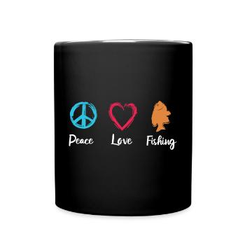 Peace Love Fishing - Full Colour Mug - black - Front