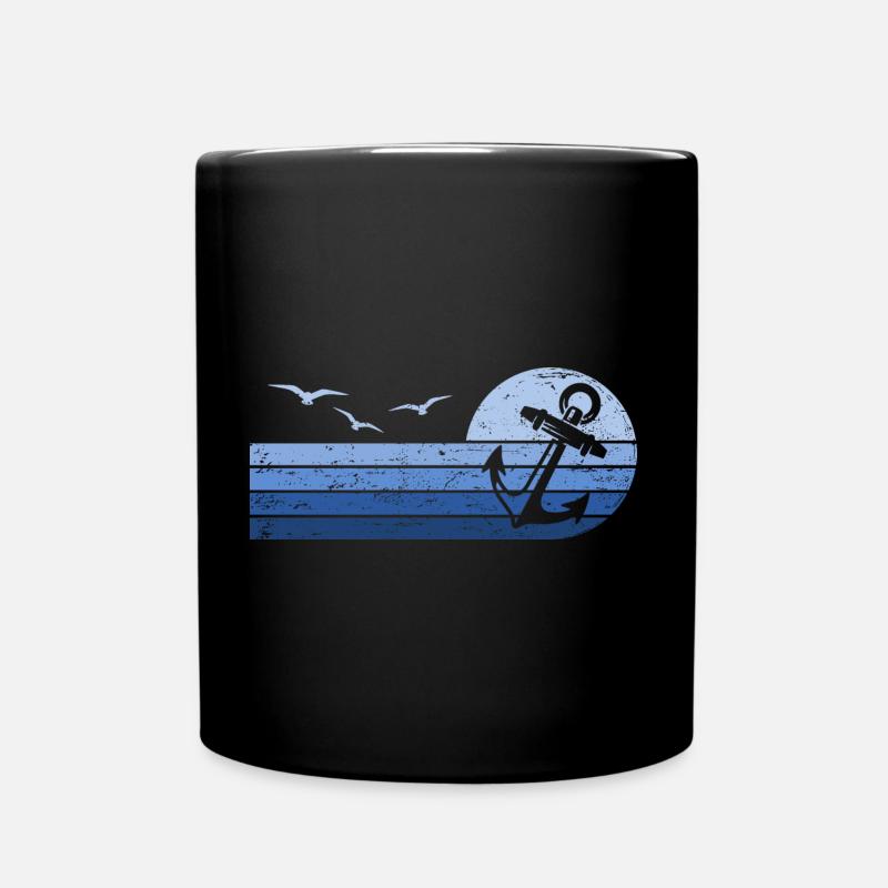 Anker Symbol Seemann Seefahrer Kapitän - Tasse einfarbig - Schwarz
