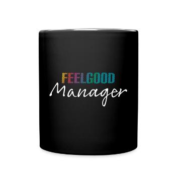 Design FeelgoodManager white colorful - Full Colour Mug - black - Front