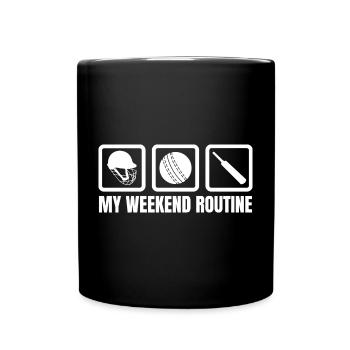 Cricket Wochenende - Tasse einfarbig - Schwarz - Vorne