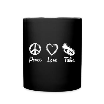 Peace Love Tuba - Full Colour Mug - black - Front