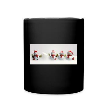 Bonhomme de neige de noël - Mug uni - noir - Devant