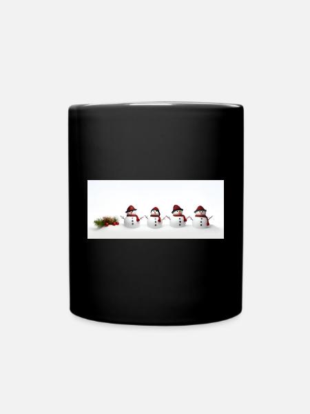 Schneemann - Tasse einfarbig - Schwarz