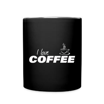 I LOVE COFFEE - Tasse einfarbig - Schwarz - Vorne