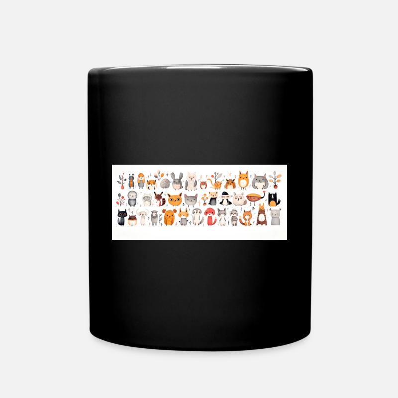Niedliche Tierchen - Tasse einfarbig - Schwarz