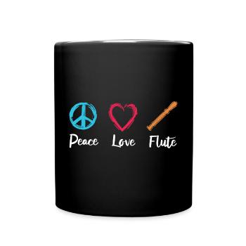 Flûte d’amour de paix - Mug uni - noir - Devant
