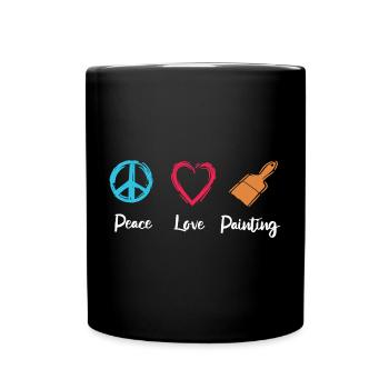 Peace Love Paint - Full Colour Mug - black - Front