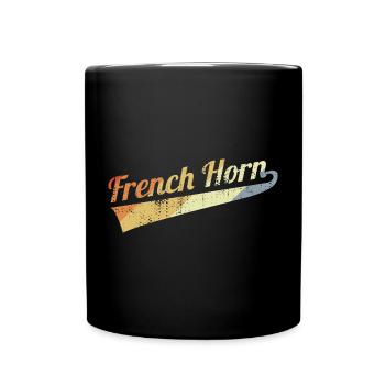 Vintage French Horn - Full Colour Mug - black - Front