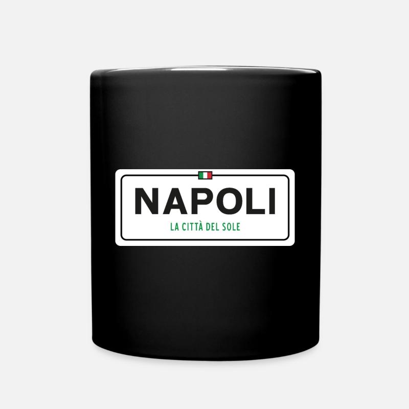 Napoli place name sign - Full Colour Mug - black