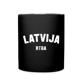 LATVIA Lettland Riga - Tasse einfarbig - Schwarz - Vorne