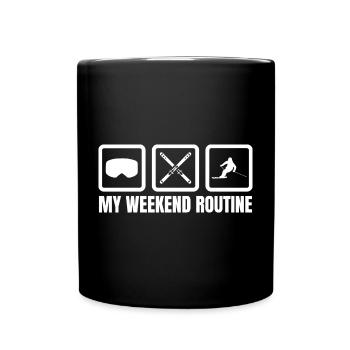 My Weekend Routine - Full Colour Mug - black - Front