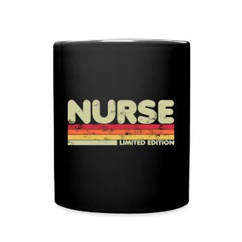 Retro Nurse 80s Limited Edition For Nursing - Full Colour Mug - black - Front