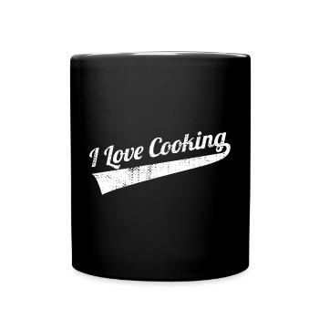 Ich liebe es zu kochen - Tasse einfarbig - Schwarz - Vorne